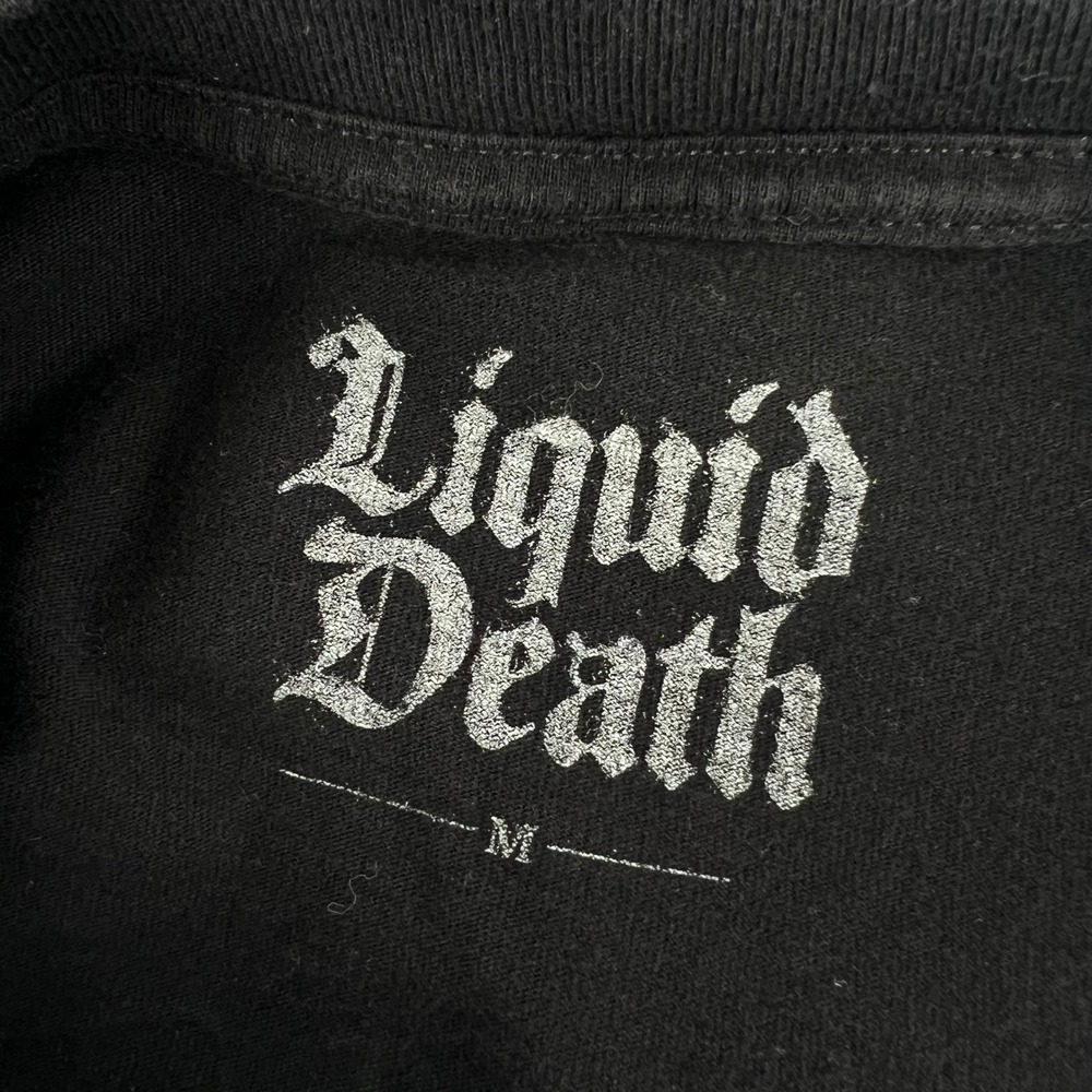 Liquid Death Mountain Water Skull Graphic T-Shirt Mens Medium Black Short Sleeve - Picture 3 of 9